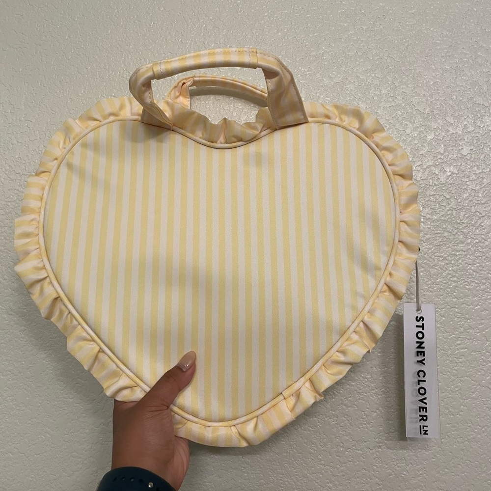 Stoney Clover Lane Sunflower Mini Heart Tote NWT